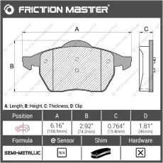 Тормозные колодки дисковые FRICTION MASTER MKD555