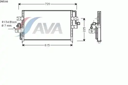 Радиатор кондиционера (конденсатор) AVA DN5166