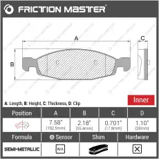 Тормозные колодки дисковые FRICTION MASTER MKD790
