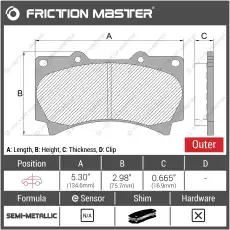 Тормозные колодки дисковые FRICTION MASTER MKD1119