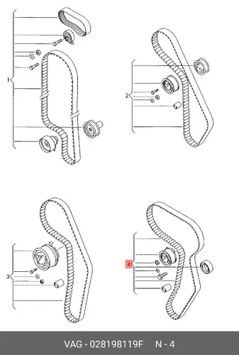 ремкомплект ГРМ SEAT 028198119F VAG
