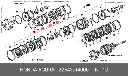 Диск стальной АКПП 22543PF4000 HONDA