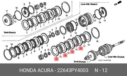Диск стальной АКПП 22643PY4003 HONDA