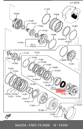 Шестерня КПП MAZDA FN0119350B