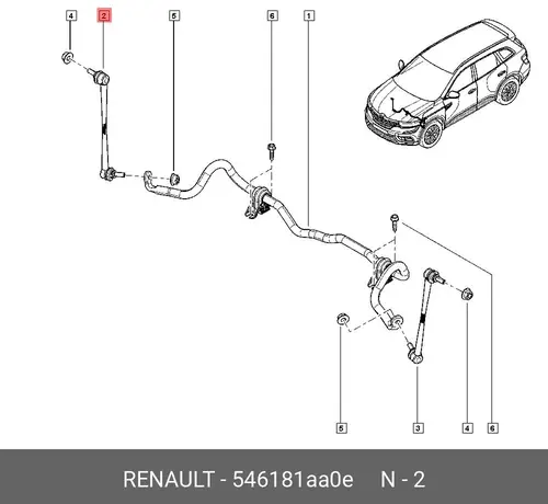 СТОЙКА СТАБ ПЕР ПРАВ J32 546181AA0E RENAULT