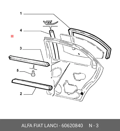 Уплотнитель двери FIAT 60620840