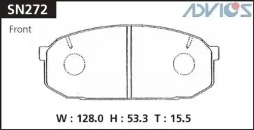 Тормозные колодки дисковые ADVICS SN272