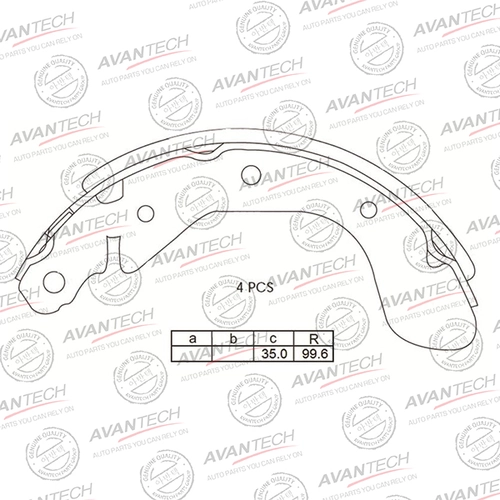Тормозные колодки барабанные AVANTECH AVS1303