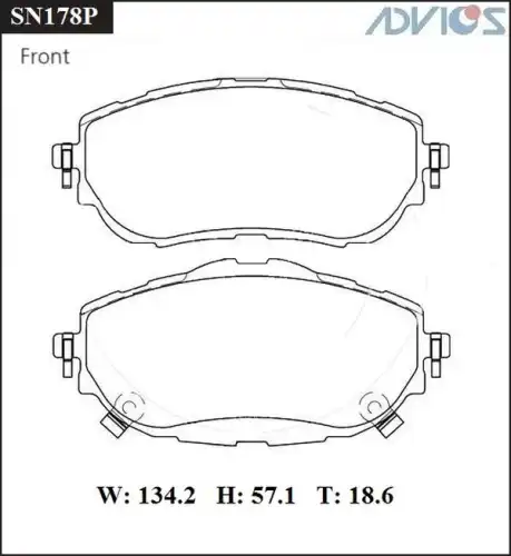 Тормозные колодки дисковые ADVICS SN178P