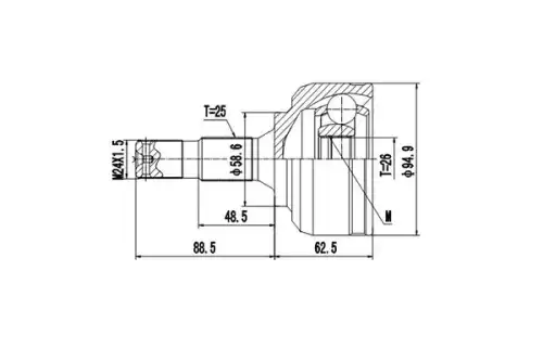 комплект ШРУСа DCV810075 DYNAMAX