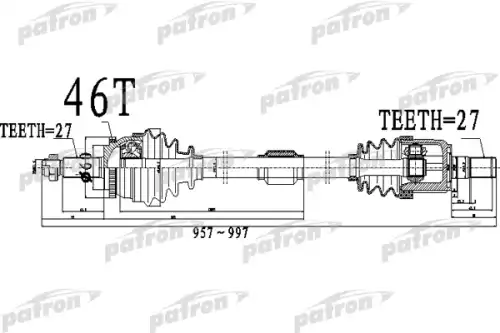 Полуось PDS0489 PATRON