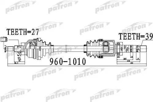 Вал приводной в сборе PATRON PDS0531