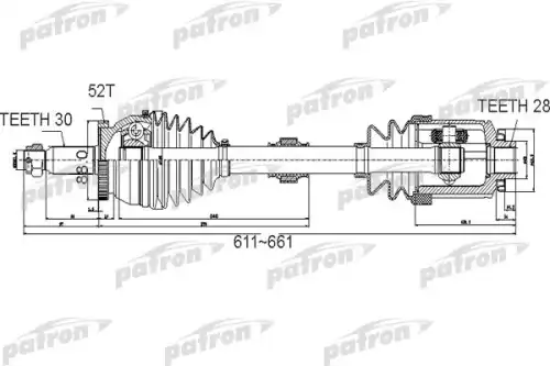 Полуось PDS0501 PATRON
