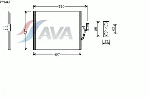 Радиатор кондиционера (конденсатор) AVA BW5213