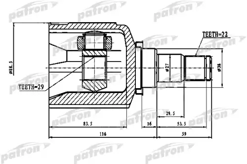 PCV1774 ШРУС PATRON