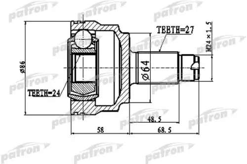 ШРУС наружный PATRON PCV1796
