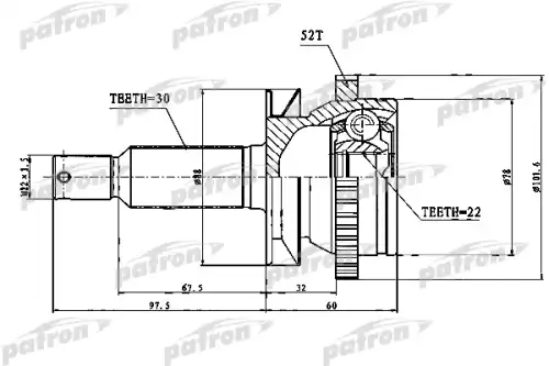 ШРУС наружный PATRON PCV1751