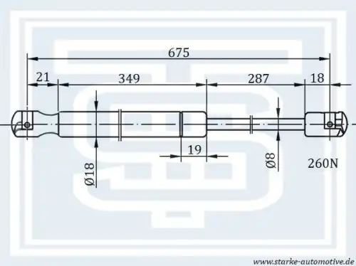 Амортизатор капота STARKE 182-223