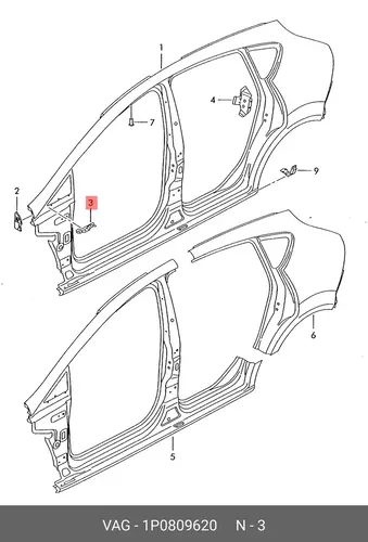 Кронштейн крыла seat leon 4 2006 - 2013 1P0809620 VAG
