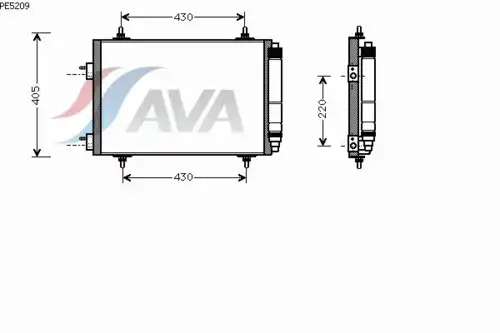 Радиатор кондиционера (конденсатор) AVA PE5209