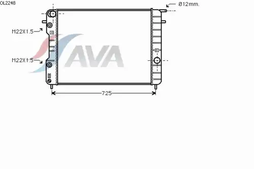 Радиатор системы охлаждения двигателя AVA OL2248