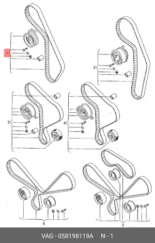 ремкомплект ГРМ Audi 058198119A VAG