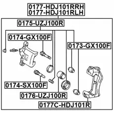 Суппорт тормозной FEBEST 0177-HDJ101RLH