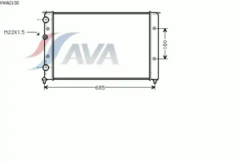 Радиатор системы охлаждения двигателя AVA VWA2130