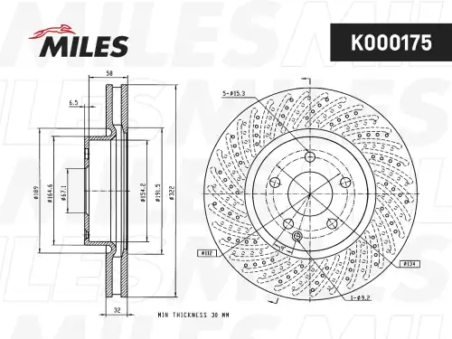 Тормозной диск MILES K000175