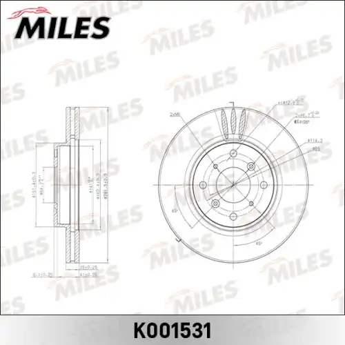 Тормозной диск MILES K001531