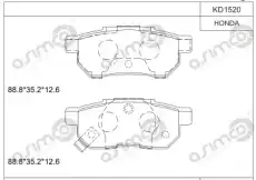 Тормозные колодки дисковые задняя ось ASIMCO KD1520