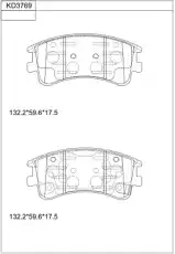 ТОРМОЗНЫЕ КОЛОДКИ ДИСКОВЫЕ KD3769 ASIMCO