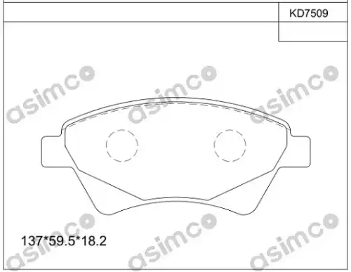 ТОРМОЗНЫЕ КОЛОДКИ KD7509 ASIMCO