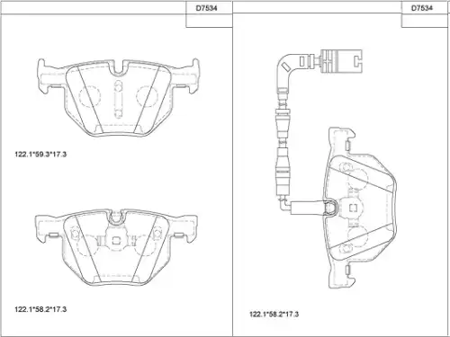 тормозные колодки KD7534 ASIMCO