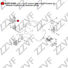 Подушка крепления двигателя ZZVF ZVCA000
