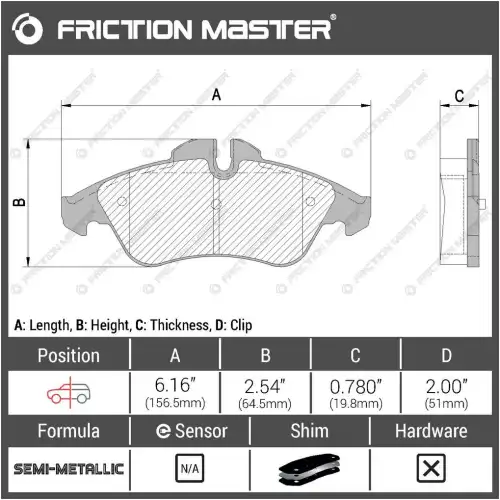 Тормозные колодки дисковые FRICTION MASTER MKD1177
