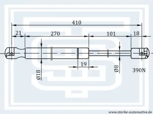 Амортизатор капота STARKE 181-240