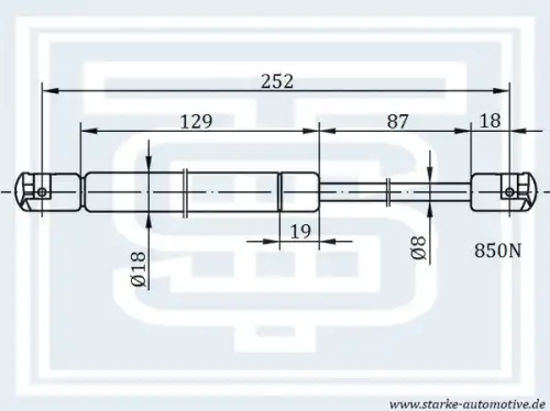 Амортизатор капота STARKE 185-213