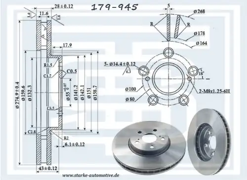 Тормозной диск STARKE 179-945