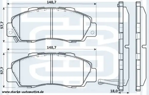 Тормозные колодки дисковые STARKE 179-902