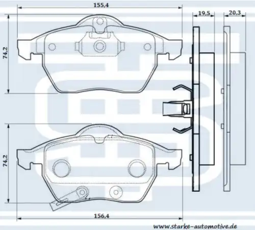 Тормозные колодки дисковые STARKE 175-557