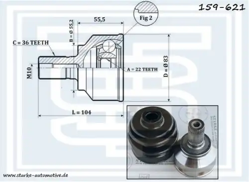 159-621_STARKE_ШРУС MAZDA 3 (BK)