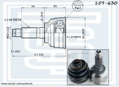 ШРУС_STARKE AUTOMOTIVE 159-630