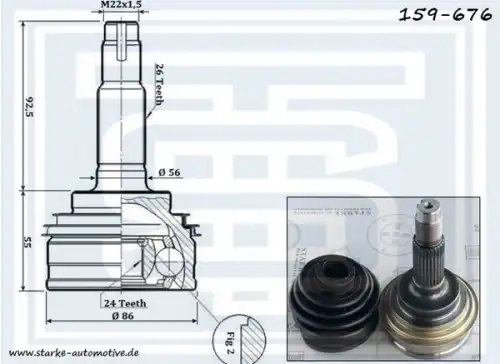 ШРУС наружный STARKE 159-676