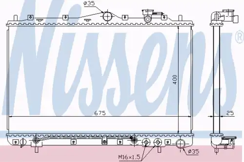 Радиатор кондиционера (конденсатор) NISSENS 67007