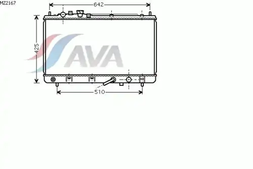 Радиатор системы охлаждения двигателя AVA MZ2167