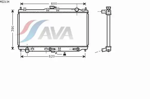 Радиатор системы охлаждения двигателя AVA MZ2134