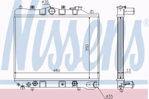 Радиатор кондиционера (конденсатор) NISSENS 62504