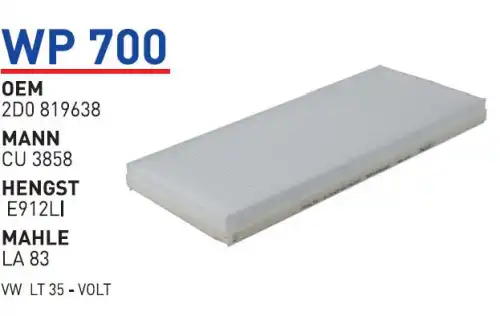 Салонный фильтр WUNDER WP-700