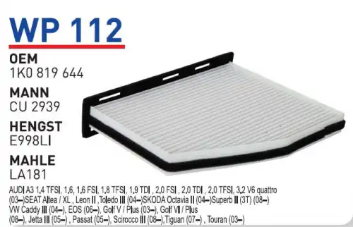 Салонный фильтр WUNDER WP-112